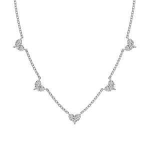 Joyería Dylam, Precio al por Mayor, Servicio OEM ODM, Cadena de Plata de Ley 925, Collar con Colgante de Zirconia 5A en Forma de Corazón - Product Image 1