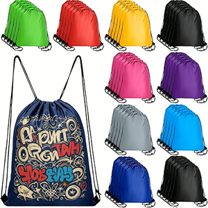 Sac à dos à cordon de serrage en polyester pour la sublimation, sac de sport avec impression de logo, plusieurs couleurs, disponible en unisexe - Product Image 1