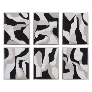 Arte da parete moderna con cornice in acrilico e forme a contrasto dipinte a mano per l'arredamento del soggiorno - Product Image 5