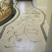 Luxuriöse Bodenfliesen Marmor-Mosaike Blumenmuster Mosaik-Teppiche für Hotel-Lobby Villa Große Halle Eingangsbereich Dekoration