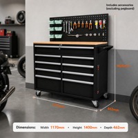 Organisation d'outils sans effort, armoire à outils mobile à 9 tiroirs en acier robuste, verrouillable, OEM/ODM/OBM pour garage