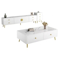 Ensemble table basse et meuble TV minimaliste moderne pour salon, chambre, petit appartement, armoire murale de luxe