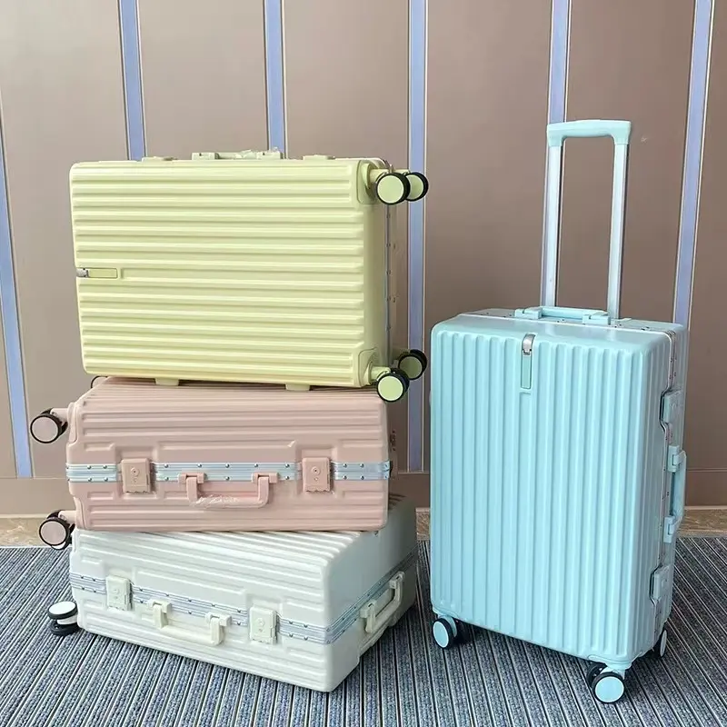 Candy Color Trolley Case Business Reizen Wachtwoord Box Stille Universele Wiel Koffer Instapkast
