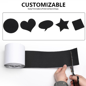 Vente en gros de bandes adhésives auto-agrippantes de 5 m, 2 rouleaux de ruban auto-agrippant robuste avec support pour rideaux - Product Image 4