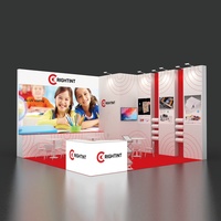 Stand d'exposition modulaire pliable en tissu tendu en aluminium moderne de 20 x 20 pieds, assemblage facile, divers designs