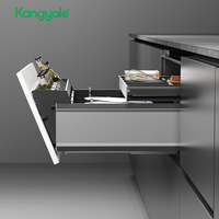 Kangyale keranjang lemari peralatan makan, rak mangkuk aluminium multifungsi, keranjang laci tarik perangkat keras kabinet