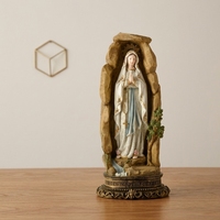 圣母玛利亚和婴儿耶稣雕像树脂宗教雕像，用于桌面展示的家居装饰