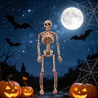 Halloween 3 Stile Skelett-Dekoration, Bewegliche Gelenke Plastik-Skelett-Requisite für Geisterhaus-Party Garten-Wanddekoration