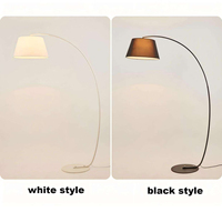 Lampadaire de luxe en arc, design pêcheur, en métal noir, lampe de lecture LED pour salon, canapé, chambre, villa, salle de séjour