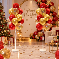 Support de colonne de ballons sur pied avec base ronde et kit de fixation de poteau pour décorations de mariage, anniversaire, Nouvel An