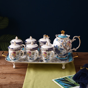 Service à thé complet en porcelaine fine écologique de style chinois moderne et luxueux, avec théière à eau froide, tasses à thé, couvercles et coffret cadeau - Product Image 6