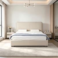 WINMAX Lit Moderne de Luxe en Cuir Véritable Rembourré, Confortable, Taille King Queen, Modulaire pour Maison et Hôtel 2521