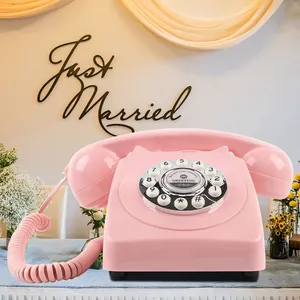 Pink Button Dialing Casamento Áudio Livro de Convidados Voz Mensagem Gravação Guestbook Telefone Para Festa Casamento Exposição