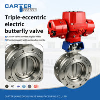 Válvula de Mariposa Eléctrica de Triple Desplazamiento, Tipo Lug de Acero Dúplex, Reguladora, con Operador Eléctrico, Cero Fugas, Alta Presión, Clase 300