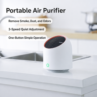 Pembersih Udara Meja Portabel Mini Filter Karbon HEPA Kontrol Sentuh USB Dapat Diisi Ulang Pelembab 3 Kecepatan Senyap untuk Rumah Mobil Hotel
