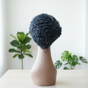 วิกผม FH 5x5 แบบปิดด้านข้าง ทรงพิกซี่คัท  ไม่ต้องใช้กาว  วิกผมหน้าผากลูกไม้สีเทา ผมแท้ 100% วิกผมสั้นทรงพิกซี่ - Product Image 3