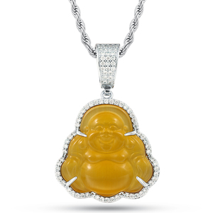 Gaya Hip-hop, warna es, merah muda, hijau, merah, batu akik, liontin Buddha giok - Product Image 4