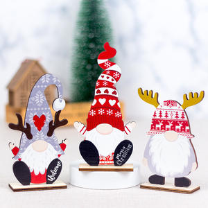 Vente en gros de décorations de Noël en bois YIJIA, bonnets en forme de flocon de neige, gnomes Rudolph, <span class=keywords><strong>rennes</strong></span>, poupées, décorations de Noël pour la maison - Product Image 3