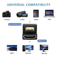 Adaptateur Mini HDTV mâle vers HDTV femelle en forme de U, convertisseur HDTV 8K à 180 degrés