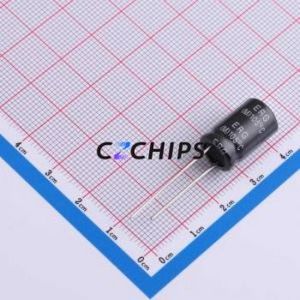 Condensador Electrolítico de Aluminio de Orificio Pasante ERG63V220M10X16, Orificio Pasante, D10xL16mm 220uF 20% 63V 466mA-100kHz - Product Image 2