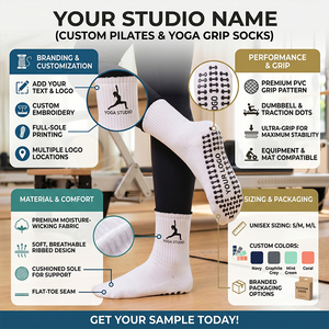 Calcetines de Pilates de Lujo Personalizados OEM con Logotipo Bordado, Calcetines de Yoga con Volantes Personalizados, Calcetines de Pilates con Agarre de Silicona <span class=keywords><strong>Uniq</strong></span> - Product Image 2