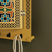 Armoire de présentation en métal personnalisée pour Mihrab, support pour Tasbeeh, art mural islamique, support pour Coran