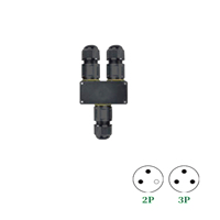 Connecteurs étanches en cuivre de type Y à 2 broches mâle/femelle IP68 sans outil pour éclairage LED