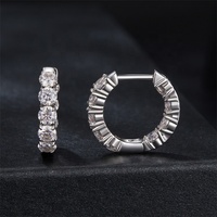 Haute qualité vintage cercle mode cerceau boucle d'oreille bling gros mariage luxe bijoux femmes fête moissanite s925 boucles d'oreilles