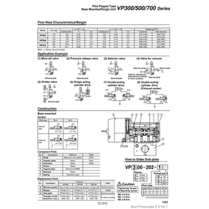 Sous-plaque pneumatique SMC VP500-202-1 pièces pneumatiques - Product Image 1