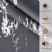Rideaux occultants isolants à œillets imprimés dorure à chaud, haute occultation (70%-90%), en polyester pour chambre et salon