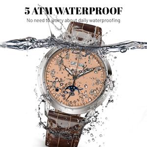 Montre à quartz de luxe pour homme en acier inoxydable du fabricant, nouveau design, cadran à aiguilles, verre saphir, 42 mm, mouvement japonais, 5 ATM - Product Image 3