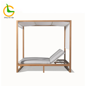 Chaise longue en teck meubles de patio chaise longue de plage lit de salon mobilier d'extérieur chaise longue en <span class=keywords><strong>bois</strong></span> chaises longues d'extérieur cabane de plage - Product Image 3