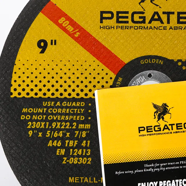 PEGATEC-discos de corte de acero, 9 pulgadas, 180mm, disco de corte, amoladora angular, discos de corte