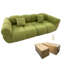 Canapé nuage moderne minimaliste 3 places en tissu, mousse compressée haute densité, canapé de salon en boîte