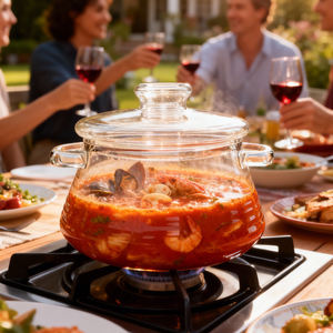 Olla de Cocina de Vidrio de Borosilicato de Alta Calidad Hecha <span class=keywords><strong>a</strong></span> Mano de 2500 ml y 3000 ml, Recipiente Transparente Saludable para Uso Comercial en Restaurantes y Hoteles - Product Image 5