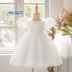 MQATZ abiti alla moda per bambine fiore principessa <span class=keywords><strong>abbigliamento</strong></span> per bambine formale stile solido Performance di nozze colore bianco L6022 - Product Image 2