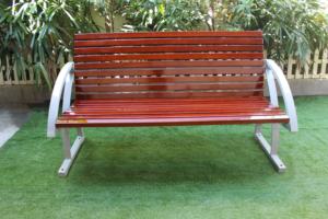 Gavin fabricante de móveis para ruas e parques, banco de madeira para jardim ao ar livre, estrutura de aço, assento de madeira maciça - Product Image 3