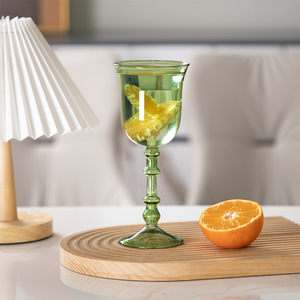 French Colored Long Stem Wine <strong>Glasses</strong> <strong>Blue</strong> Green Amber High Borosilicate <strong>Glass</strong> Goblets for <strong>Party</strong> Use - Product Image 4
