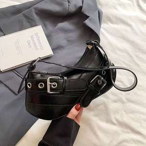 Leather Shoulder <b>Bag</b> with Metal Buckle <b>Underarm</b> Handbag - Product Image 6