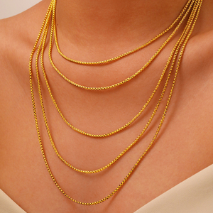 Collana a Catena Intrecciata in Acciaio Inossidabile Stile Hip Hop, Placcata in Oro 18K, Lunghezza Regolare, Stile Casual - Product Image 5