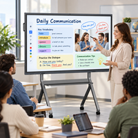 Tableau interactif intelligent QDE 4K HD multifonctionnel de 75/55/65/85/86/98/115 pouces à prix d'usine pour conférences