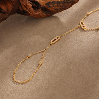 Bracelet chaîne de doigt en cuivre PVD 18 carats avec strass pour femme, étanche, vente en gros, accessoires en vrac, bijoux à la main, cadeau