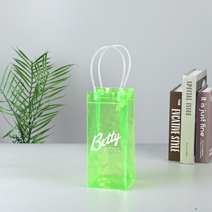 Borsa di raffreddamento in PVC trasparente personalizzata all'ingrosso <span class=keywords><strong>con</strong></span> manico per <span class=keywords><strong>vino</strong></span> portatile porta bottiglie promozionali basso MOQ - Product Image 3
