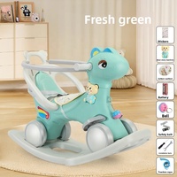 Cheval à bascule en plastique, jouet à chevaucher, double usage, deux-en-un, unisexe pour enfants, cadeau d'anniversaire pour enfant d'un an