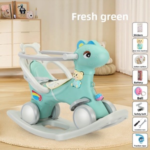 Cheval à <span class=keywords><strong>bascule</strong></span> en plastique, jouet à chevaucher, double usage, deux-en-un, unisexe pour enfants, cadeau d'anniversaire pour enfant d'un an - Product Image 6