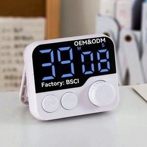 Emaf Pomodoro แบบมินิมินิมอลที่ทันสมัยในการปรุงอาหารแม่เหล็กขนาดเล็กนับถอยหลังขนาดเล็กเหรียญฝักบัวจับเวลาพร้อมจอแสดงผล LED - Product Image 1