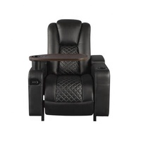 Fauteuil de cinéma électrique VIP en cuir véritable LEADCOM LS-816 Zero Wall avec table-bac inclinable, design moderne, mobilier de théâtre