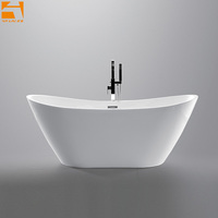 Cupc Lucite acrylique baignoire profonde KF-758 Double pantoufle haut de gamme baignoire autoportante Unique en forme de bateau blanc brillant