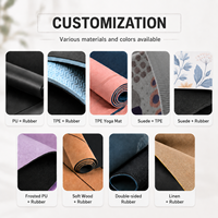 Tapis de yoga en PU imprimé avec logo personnalisé, couleur nude, antidérapant, tapis de Pilates de forme ovale, 183 cm, 4,5 mm d'épaisseur, utilisation universelle, faible MOQ
