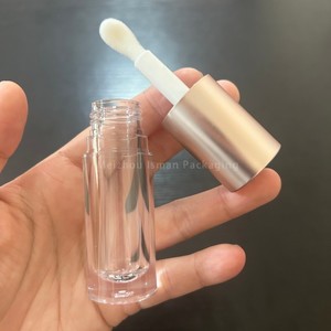 ISMAN Tubes de brillant à lèvres vides de 6 ml, rose mat argenté, avec logo personnalisé, grand applicateur, pour cosmétiques et rouges à lèvres liquides transparents, vente en gros - Product Image 3